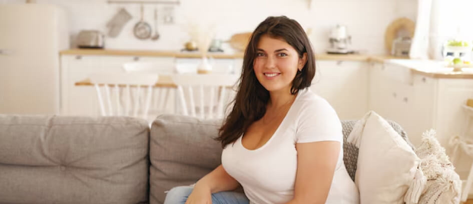 woman on sofa
